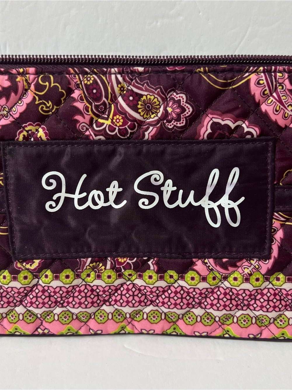 Hot Stuff Quilted Cosmetic Pouch - Pink & Purple Paisley - Picture 4 of 9